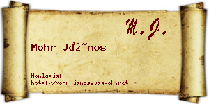 Mohr János névjegykártya