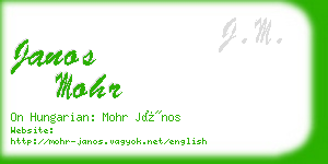 janos mohr business card